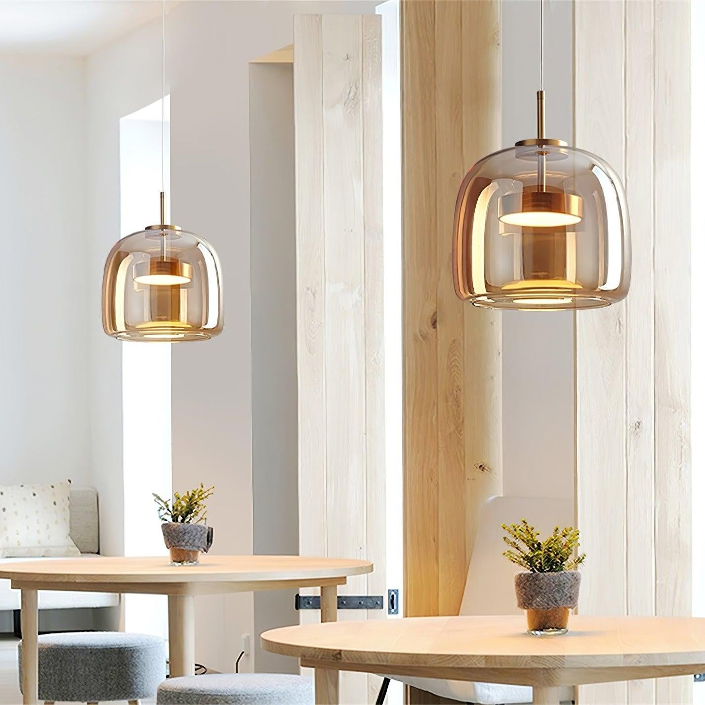Raith Mouth Blown Glass Shade Pendant Light