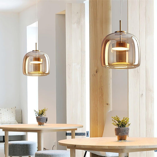 Raith Mouth Blown Glass Shade Pendant Light