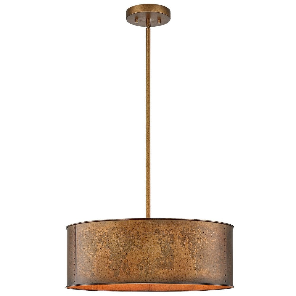 Zanthe 4 Light Vintage Industrial Iron Drum Chandelier