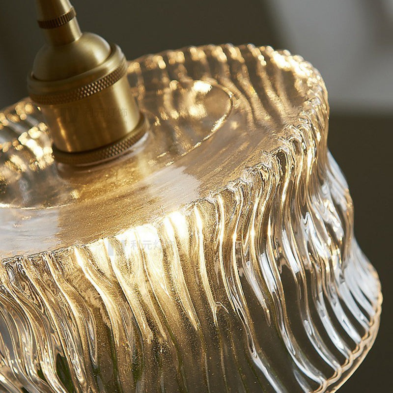Roslyn Retro Stained Ribbed Glass Pendant Light