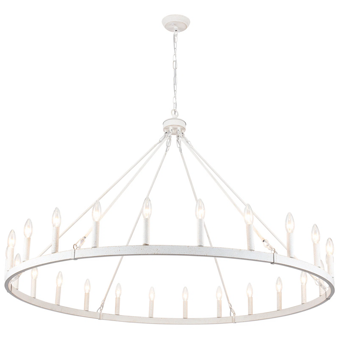 Raeth Farmhouse 24 Lights Wagon Wheel Candle Style Chandelier