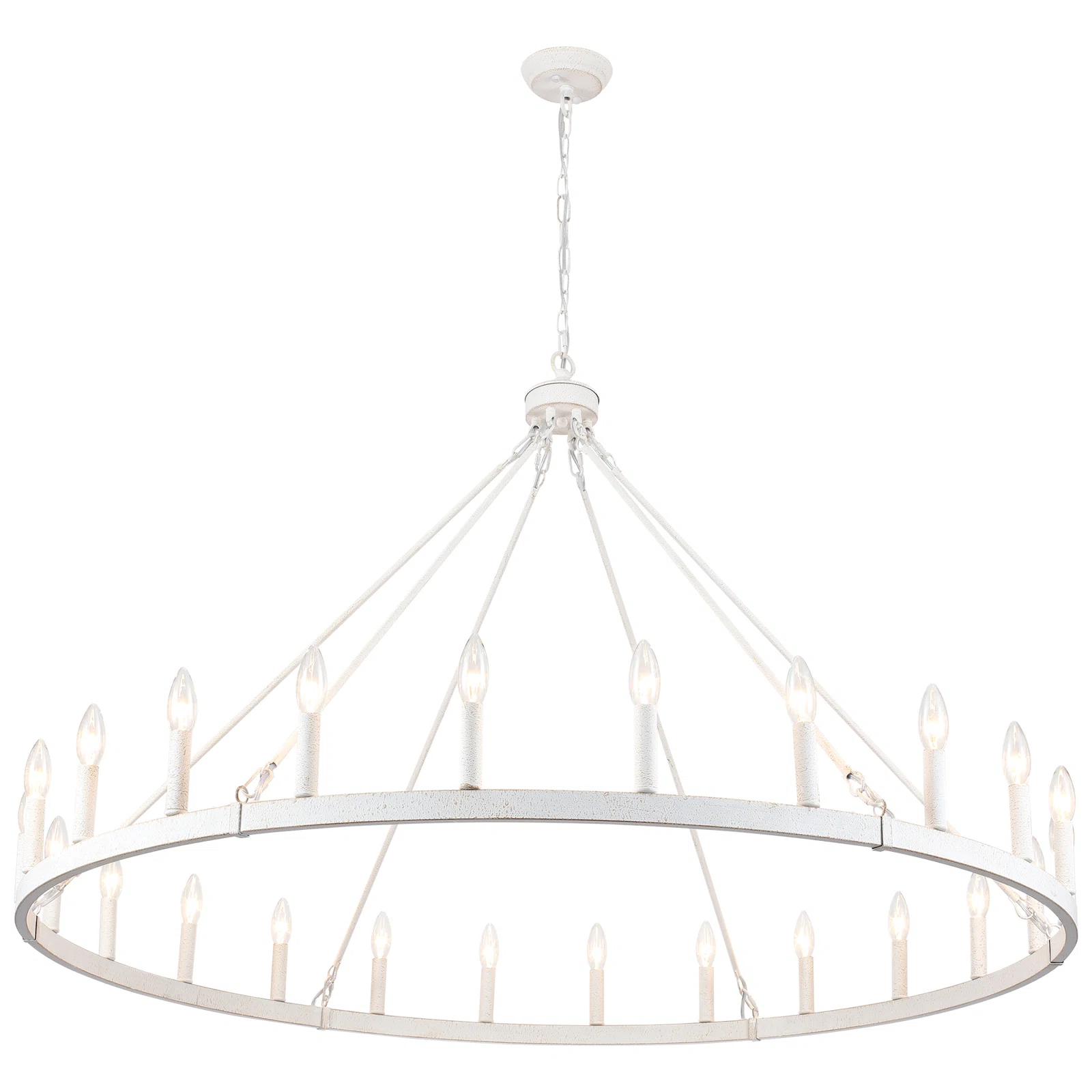 Raeth Farmhouse 24 Lights Wagon Wheel Candle Style Chandelier