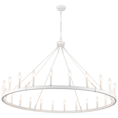 Raeth Farmhouse 24 Lights Wagon Wheel Candle Style Chandelier