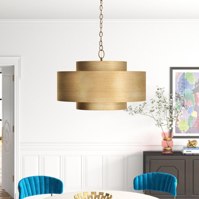 Aurelius Brushed Texture Metal Double Drum Chandelier