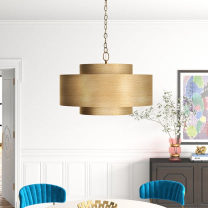 Aurelius Brushed Texture Metal Double Drum Chandelier
