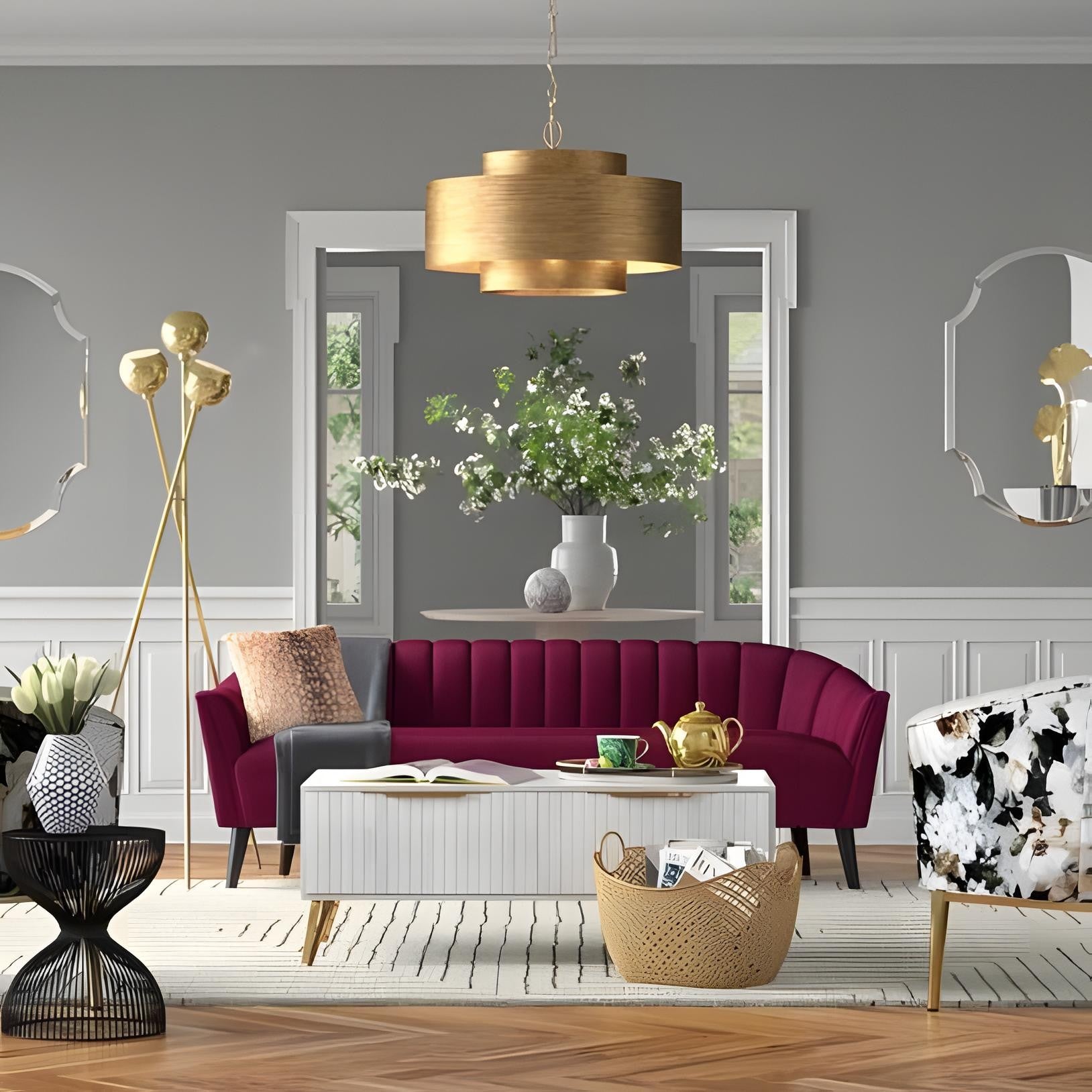 Aurelius Brushed Texture Metal Double Drum Chandelier