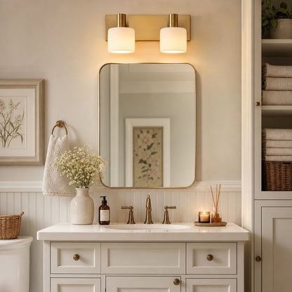Aura Modern Brass Cylinder Porcelain Wall Sconce
