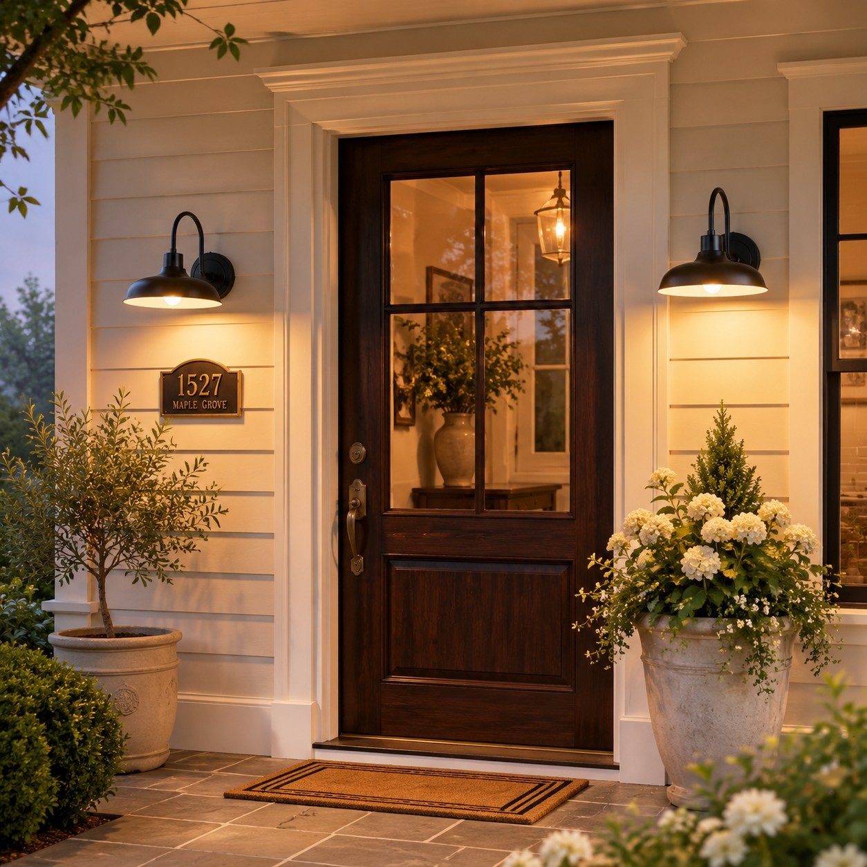 Gwydion Modern Farmhouse Dome Exterior Wall Light