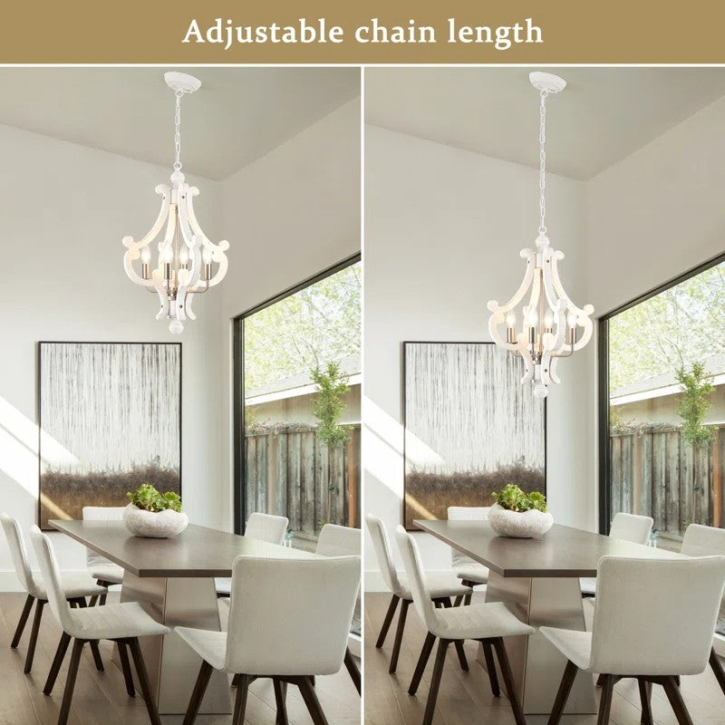 Astridina Rustic Antique Wooden French Country Chandelier