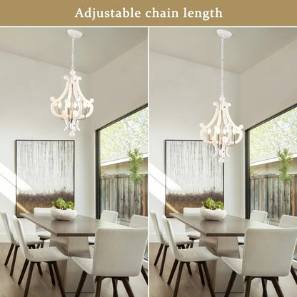 Astridina Rustic Antique Wooden French Country Chandelier