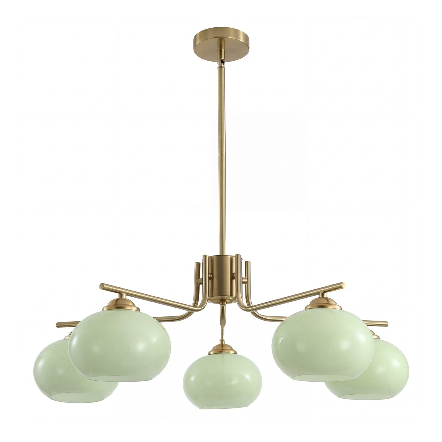 Kairox Mid Century Bauhaus Large Glass Globe Sputnik Chandelier