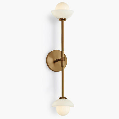 Brianna Farmhouse Alabaster Double Globe Sconce