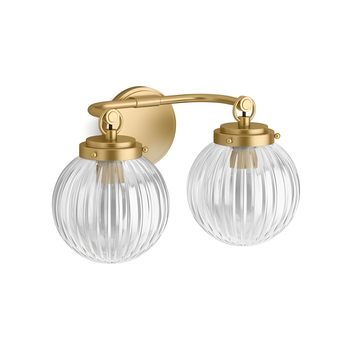 Briar Rustic Cooper Ribbed Glass Globe Sconce