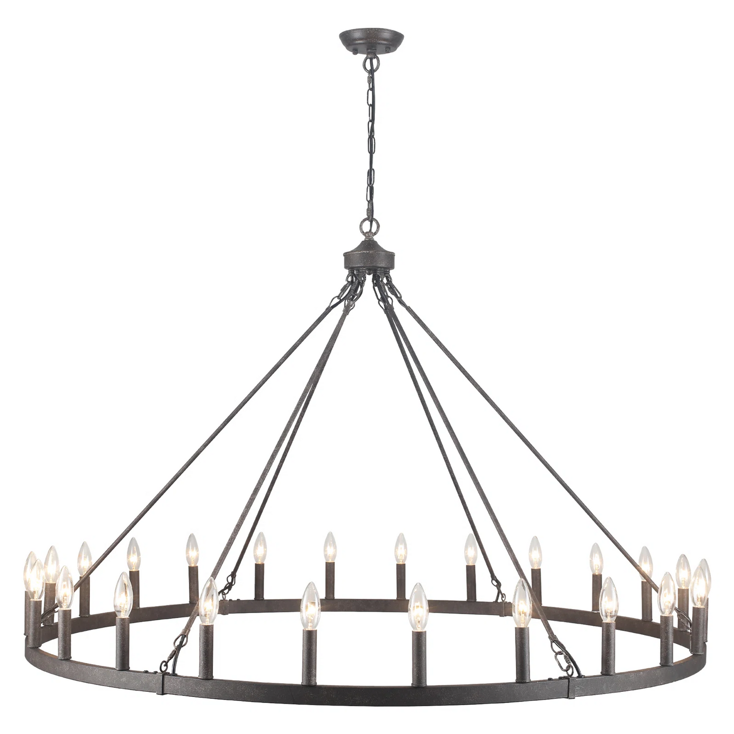 Raeth Farmhouse 24 Lights Wagon Wheel Candle Style Chandelier