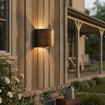 Sharon Industrial Textured Curve Brass Wall Light