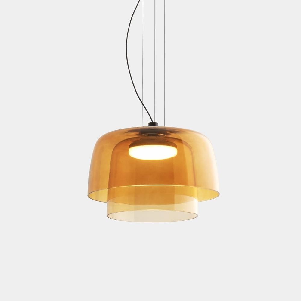 Zaire Bowl Shaped Layer Stained Glass Pendant Light