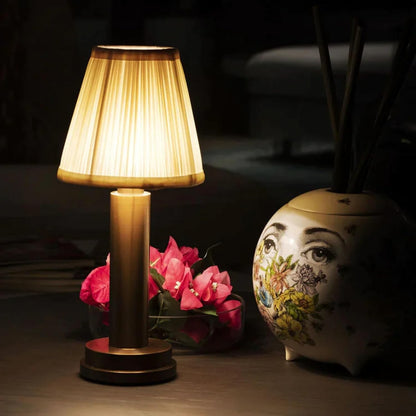 Mariana Cordless Battery Operated Pleated Shade Table Lamp