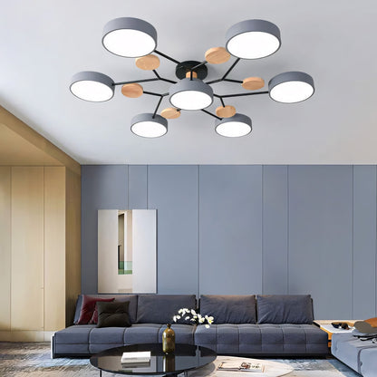 Phelith Scandinavian Round Molecule Branch Led Ceiling Light