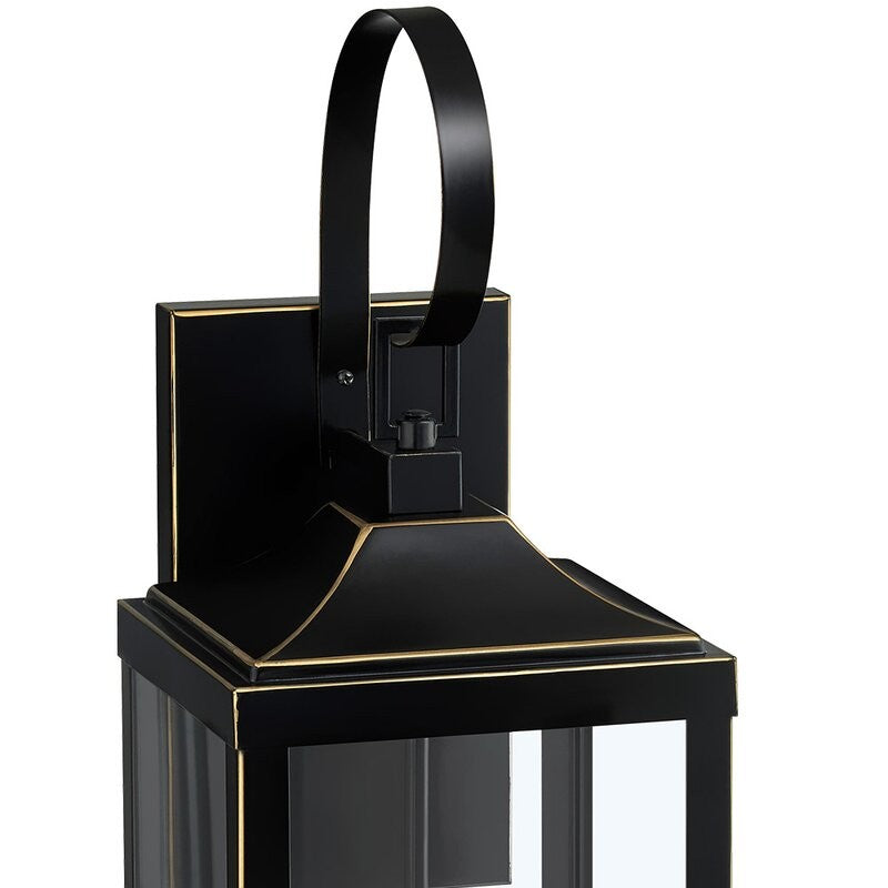 Phelon Large Black Metal Lantern Outdoor Wall Sconce
