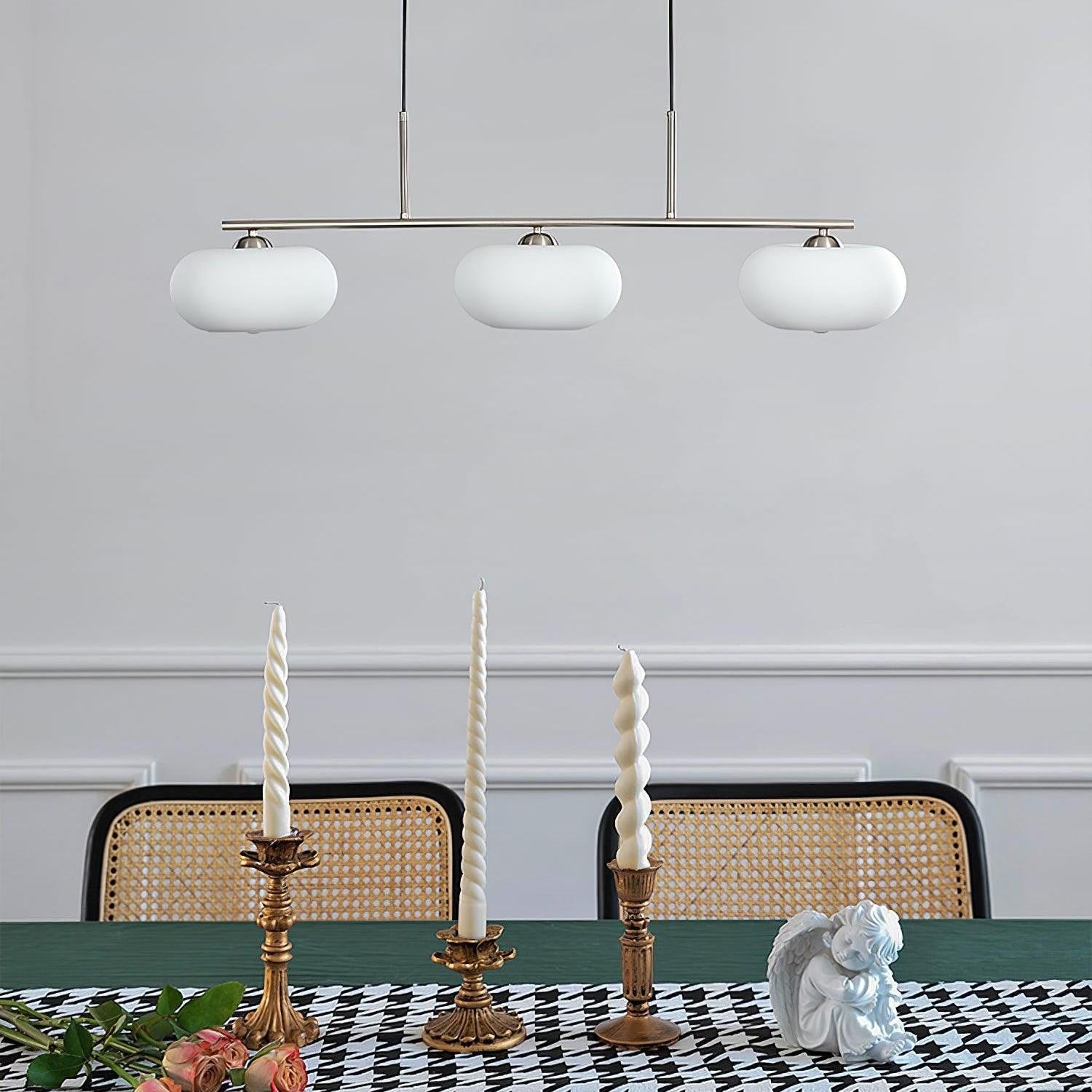 Wrythe 3-Light Milk Glass Linear Pendant Light