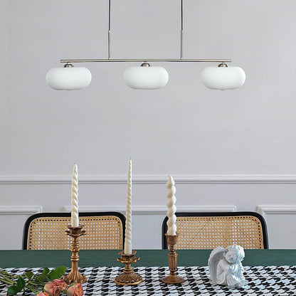 Wrythe 3-Light Milk Glass Linear Pendant Light