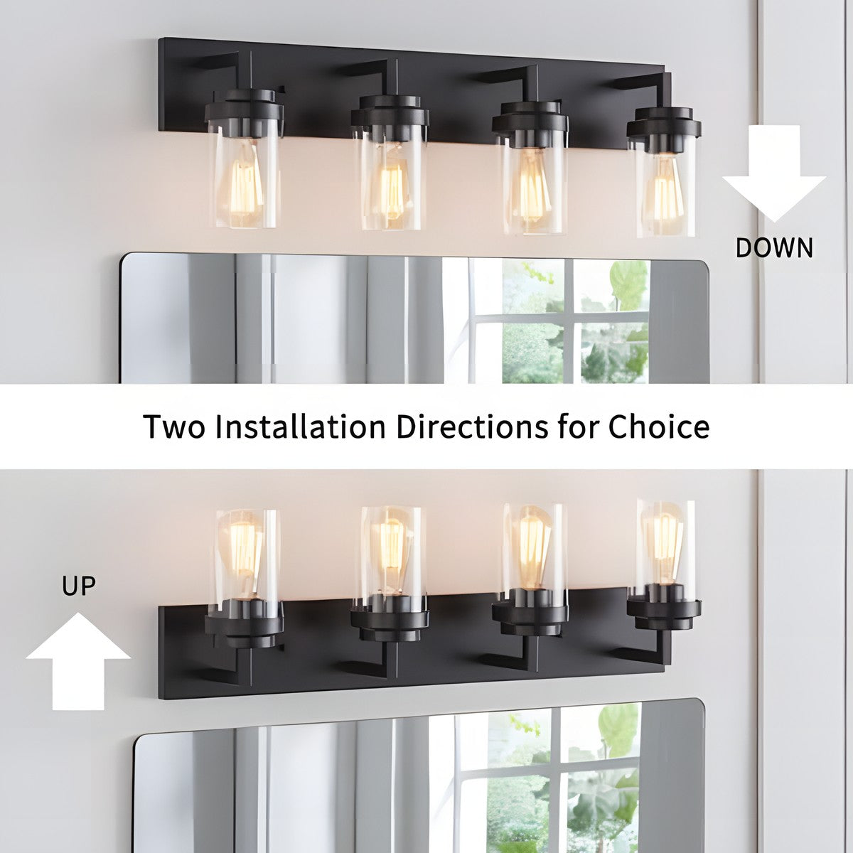 Pyros Farmhouse Clear Glass Cylinder Vanity Wall Light