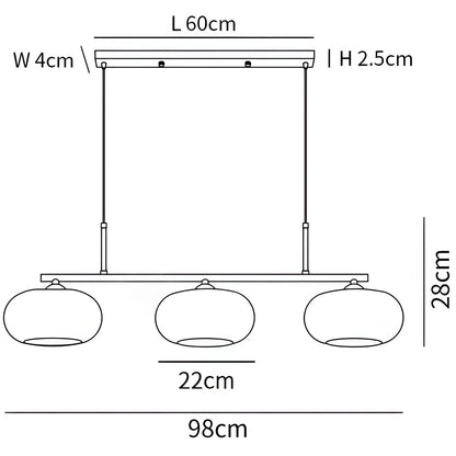 Wrythe 3-Light Milk Glass Linear Pendant Light