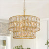 Gracie Luxurious Double Drum Crystal Chandelier