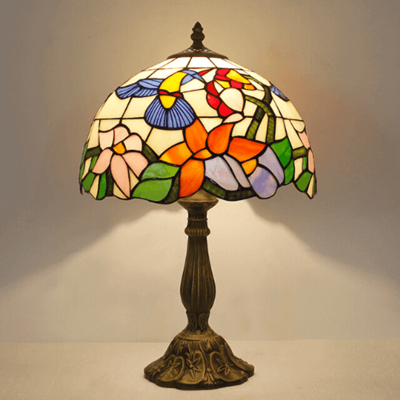 Harini Tiffany stained glass hummingbird table lamp
