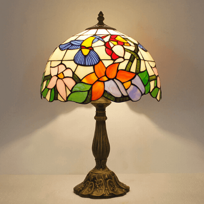 Harini Tiffany stained glass hummingbird table lamp