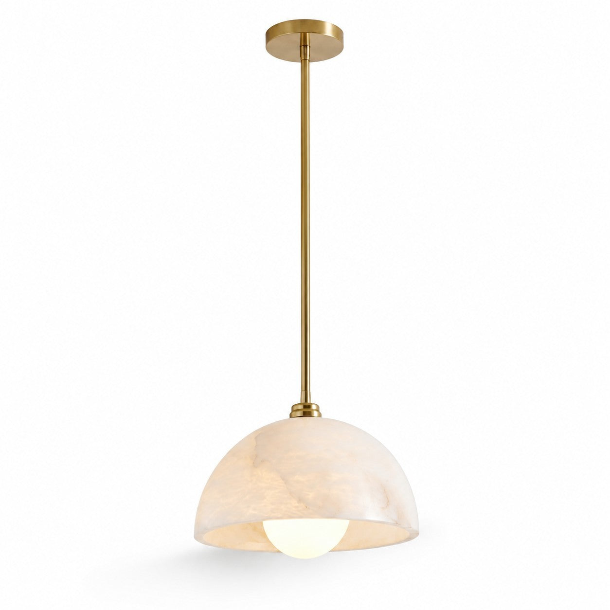 Bertie Farmhouse Alabaster Dome Pendant Light