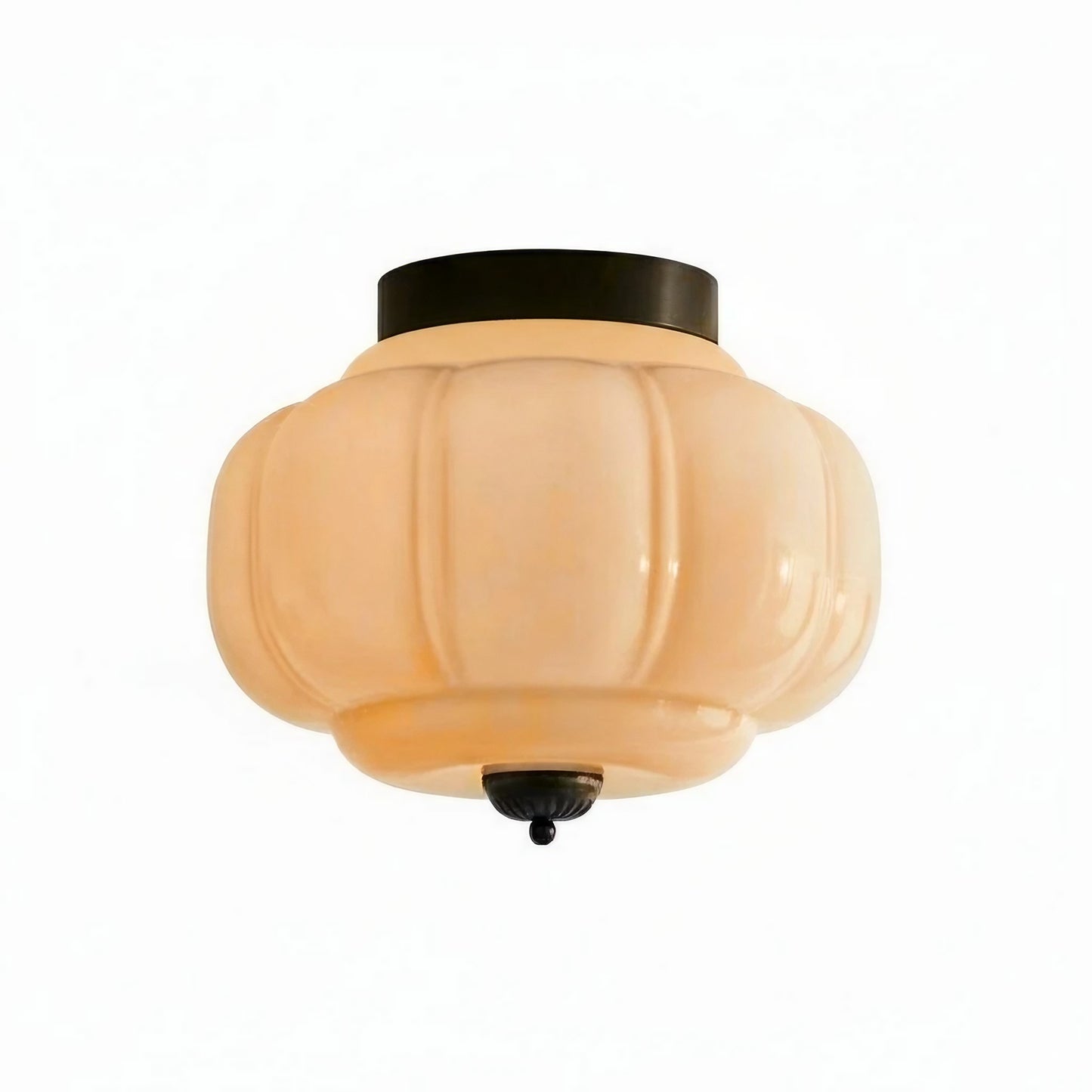 Ozita Retro Milk Glass Semi Flush Mount Eloise Ceiling Light