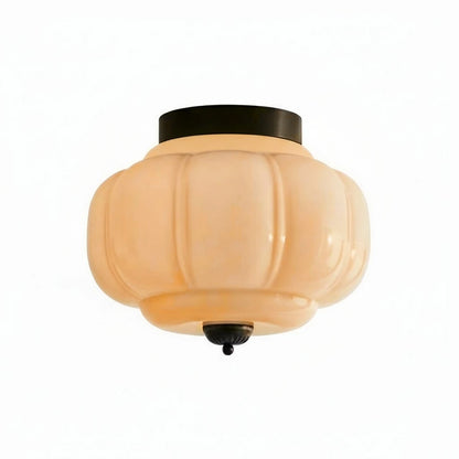 Ozita Retro Milk Glass Semi Flush Mount Eloise Ceiling Light