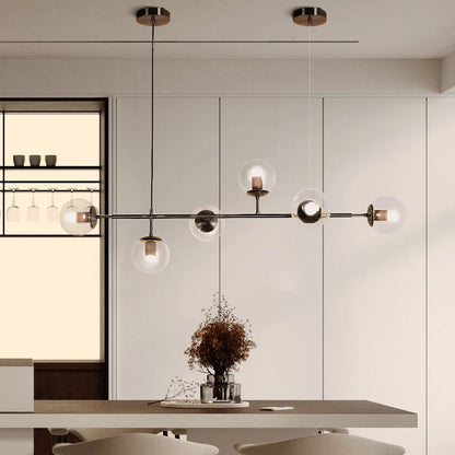 Celestina 6 Light Linear Glass Orb Pendant Light