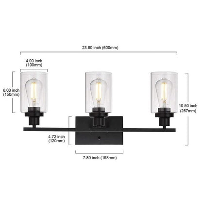Lynor Classic Farmhouse Clear Glass Triple Sconce