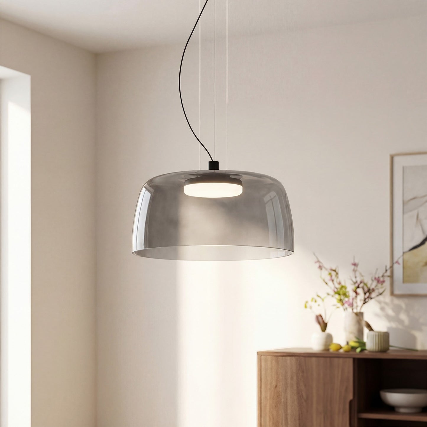Zaire Bowl Shaped Layer Stained Glass Pendant Light