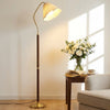 Xalon Wooden Cloth Pleated Shade Floor Lamp