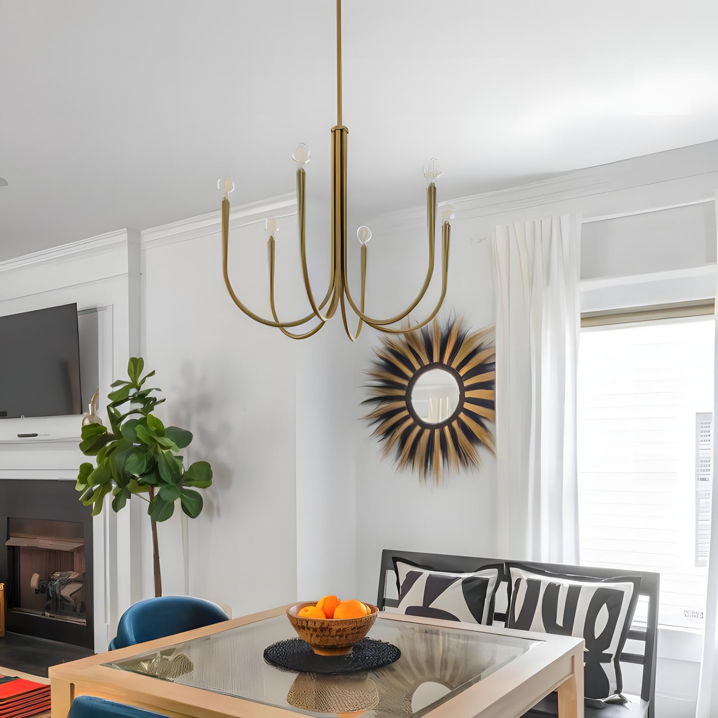Luren Light Luxury Candle Iron Branch Chandelier