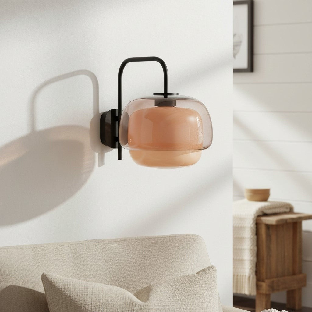Jovynth Nordic Colorful Double-Layered Glass Wall Sconce