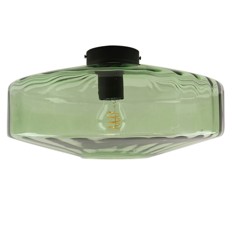 Ember Vintage Multi Color Water Ripple Glass Ceiling Light