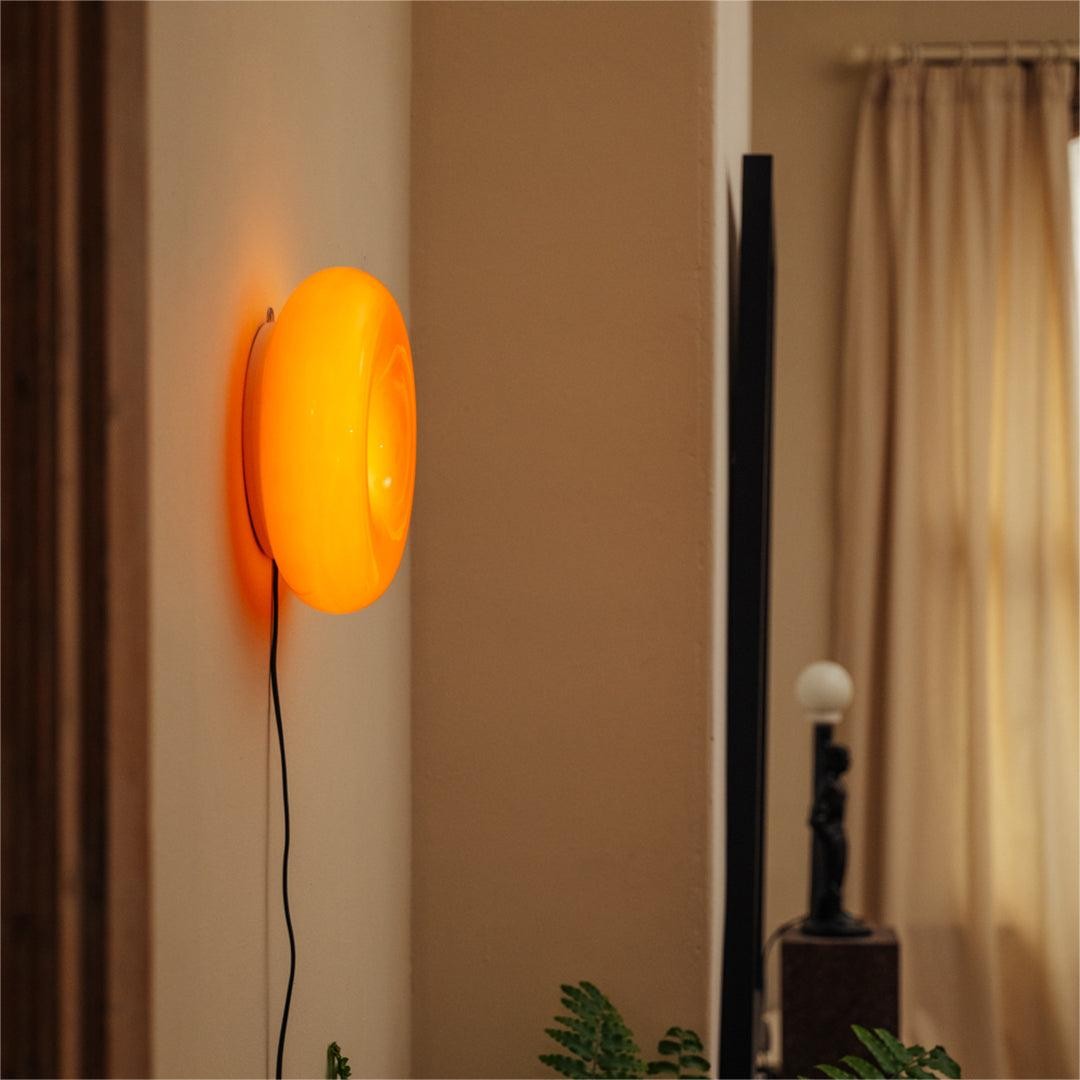 Ozona Bright Orange Donut Wall Lamp