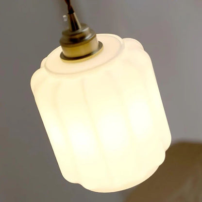 Balthazar Japanese Lantern White Glass Pendant Light