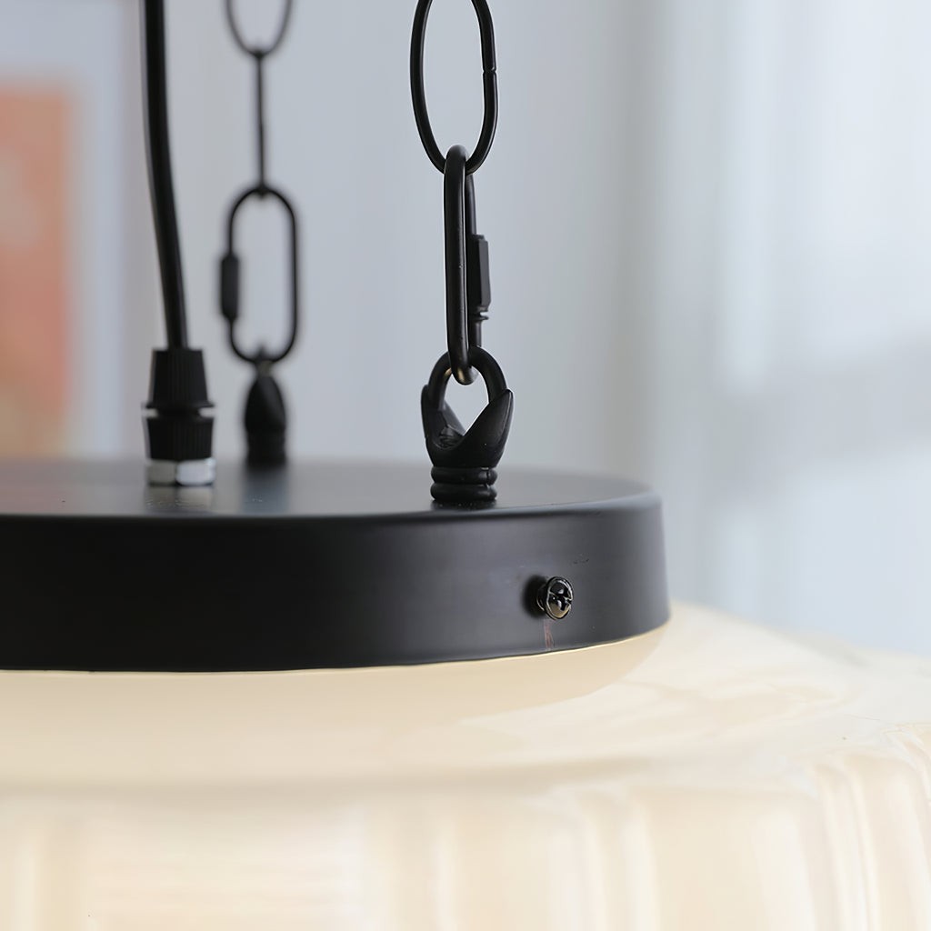 Draxor White Milk Glass Pumpkin Pendant Light