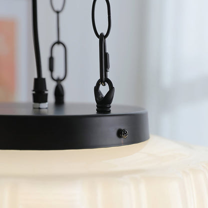 Draxor White Milk Glass Pumpkin Pendant Light
