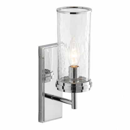 Ira Farmhouse Cylinder Hammered Glass Sconce