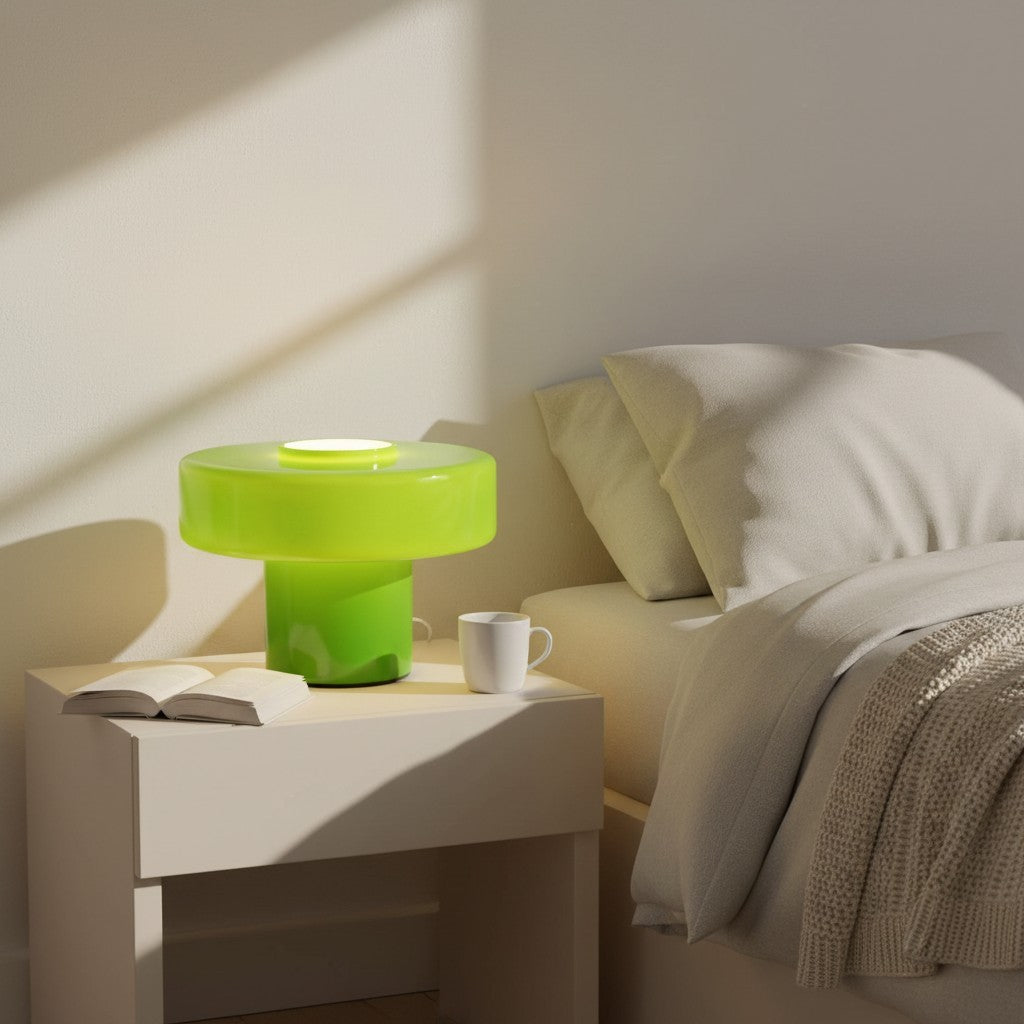 Aetheris Modern Colorful Glass Mushroom Table Lamp