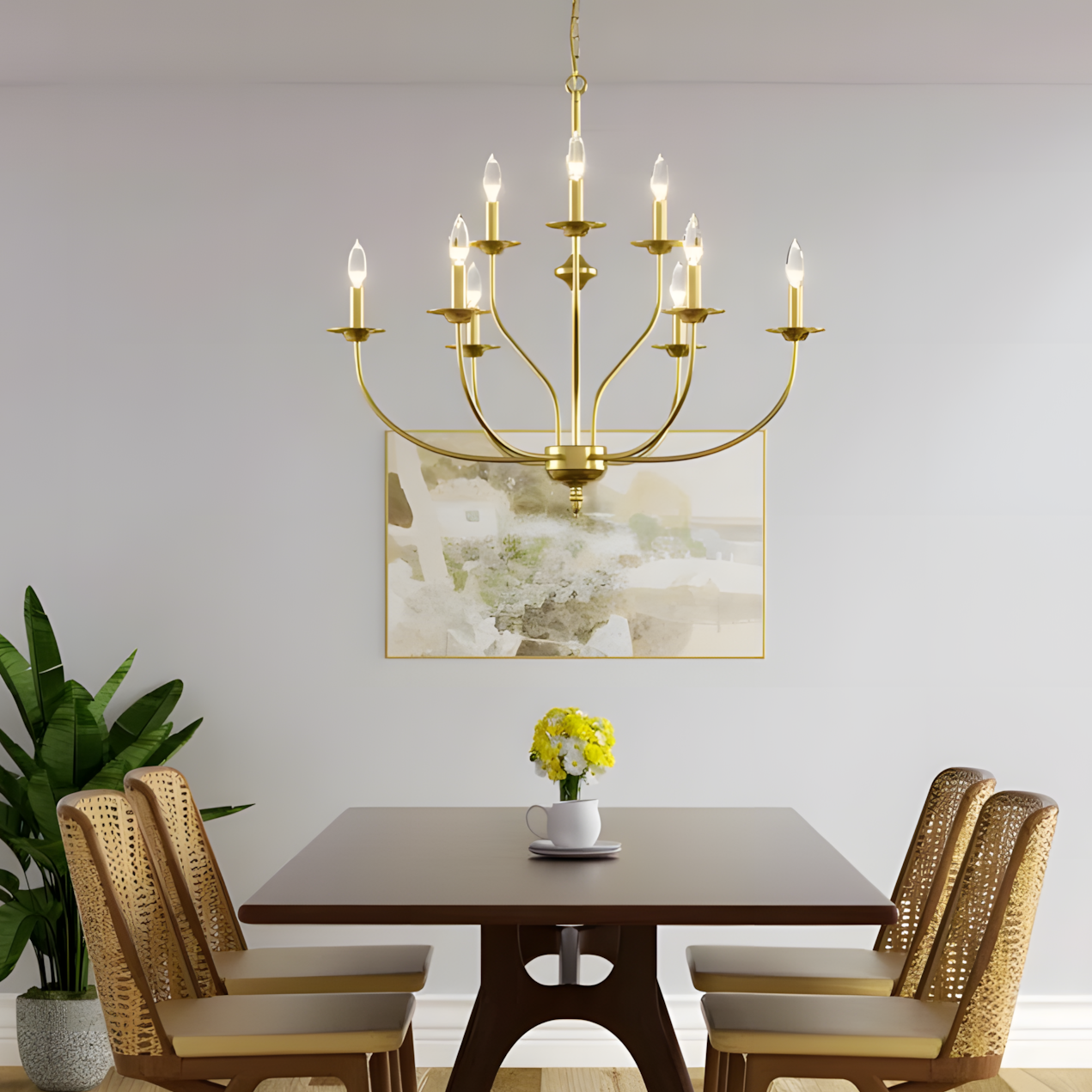 Caelestis Farmhouse 9 Light Metal Chandelier