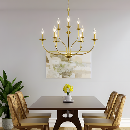 Caelestis Farmhouse 9 Light Metal Chandelier