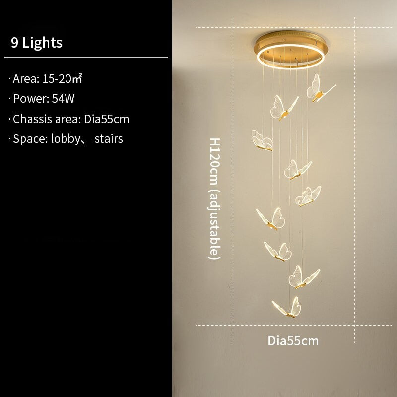 Luce Romantic Creative Butterfly Chandelier