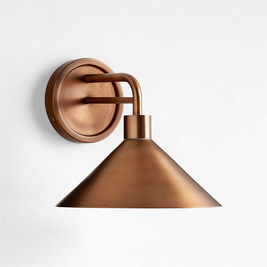 Kemp Industrial Black Brass Metal Indoor/Outdoor Wall Light